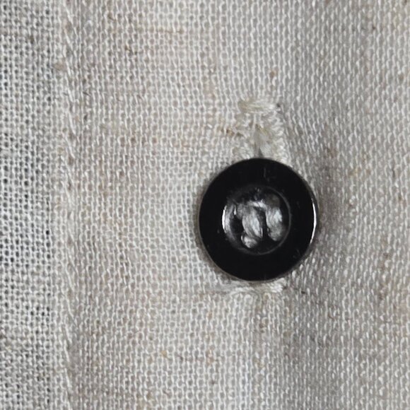NWOT MOD REF ( S ) Collar Top Waist Tie Button Up Short Sleeve Cotton Linen Top - Picture 5 of 7